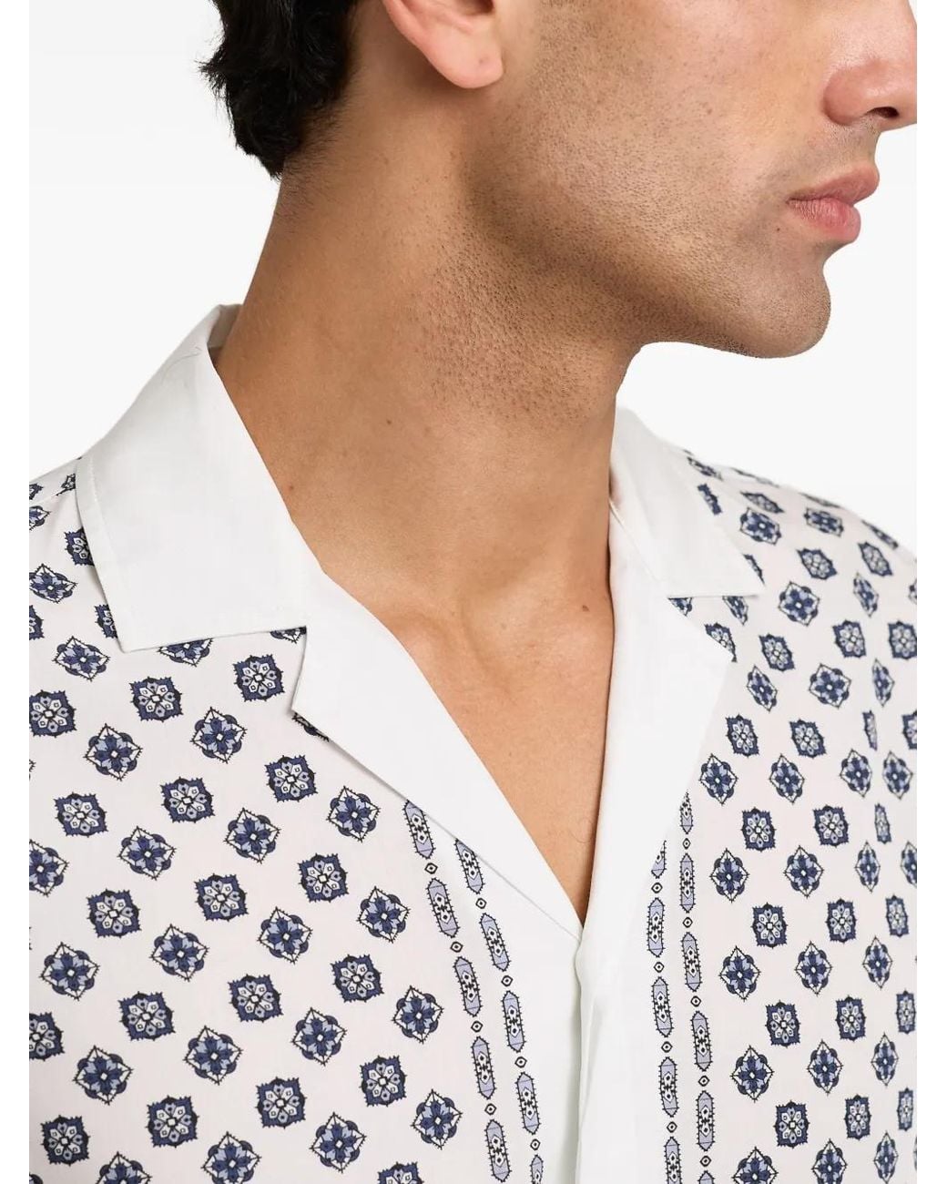 Orlebar Brown White Maitan Geometric-Print Shirt for men