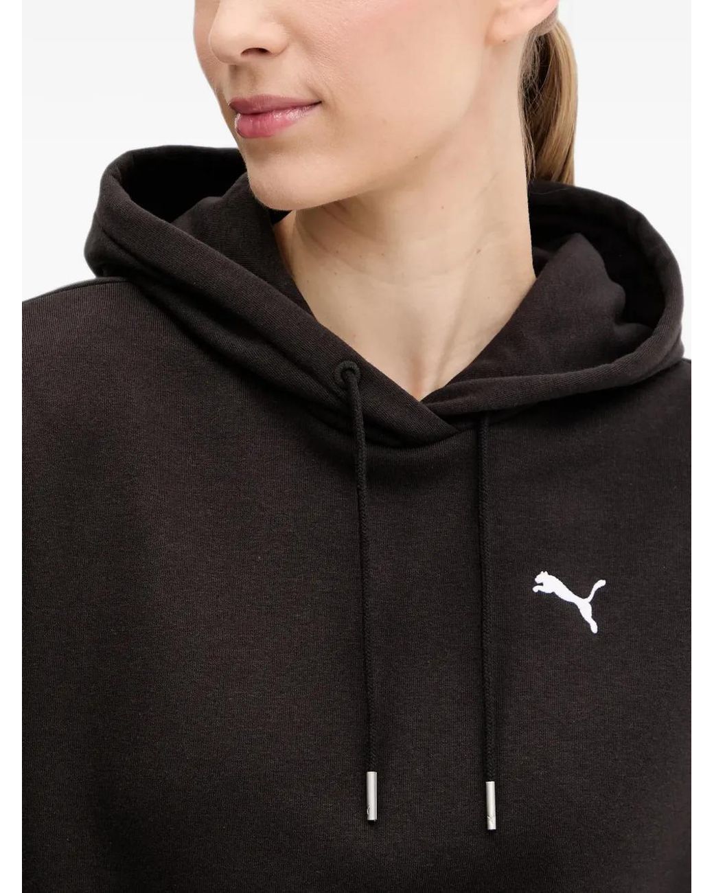PUMA Red Hoodie Crop À Logo Brodé