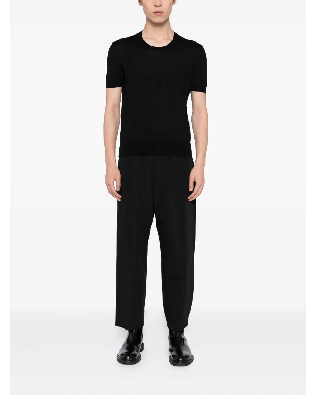 Tom Ford Black V-Neck Knitted Tee for men