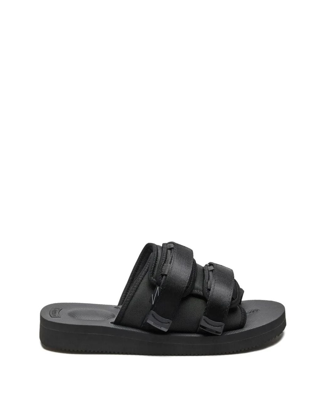 Suicoke Black Moto Strap-Detail Sandals