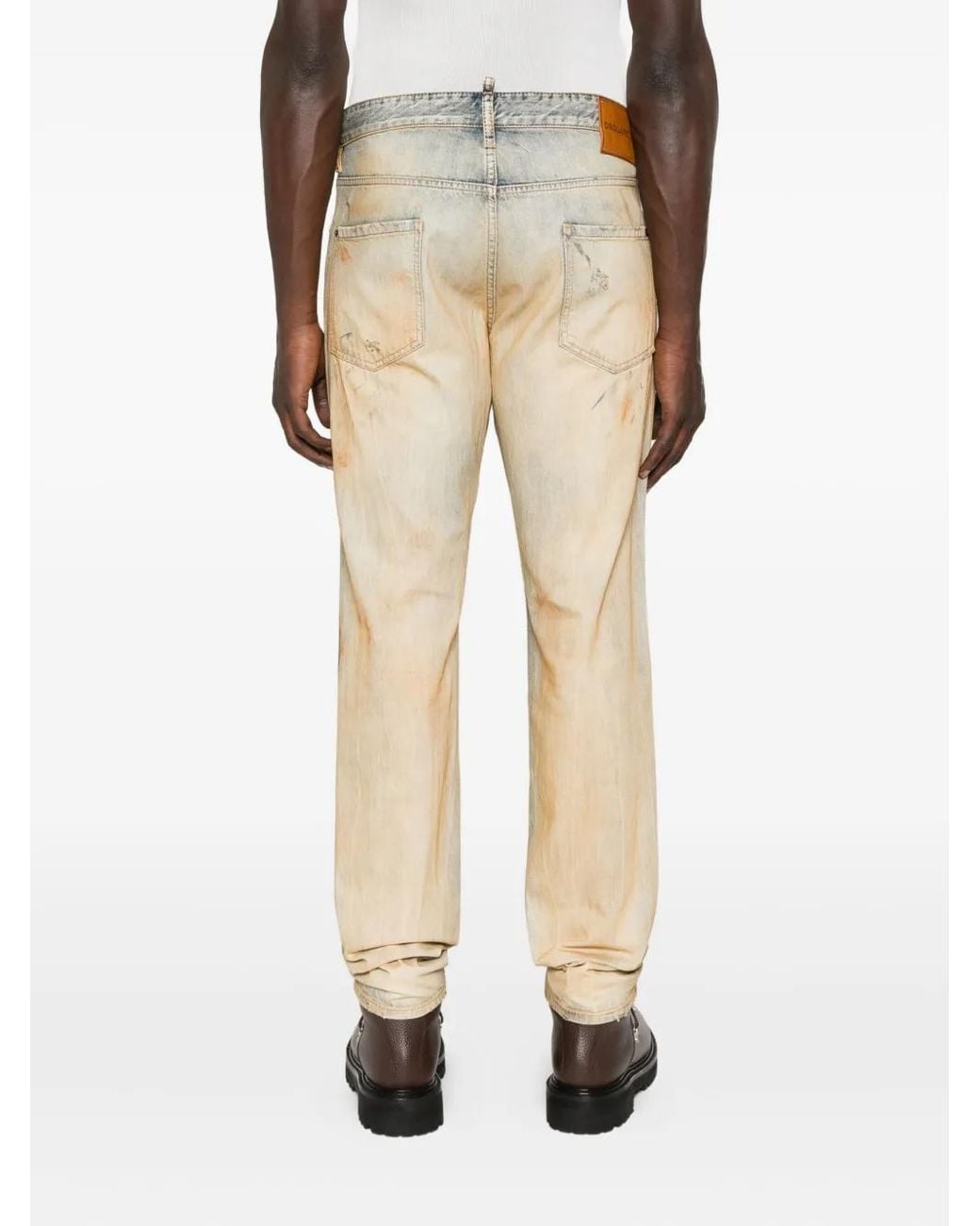 DSquared² Natural Cool Guy Faded-Effect Paint-Splatter Jeans for men