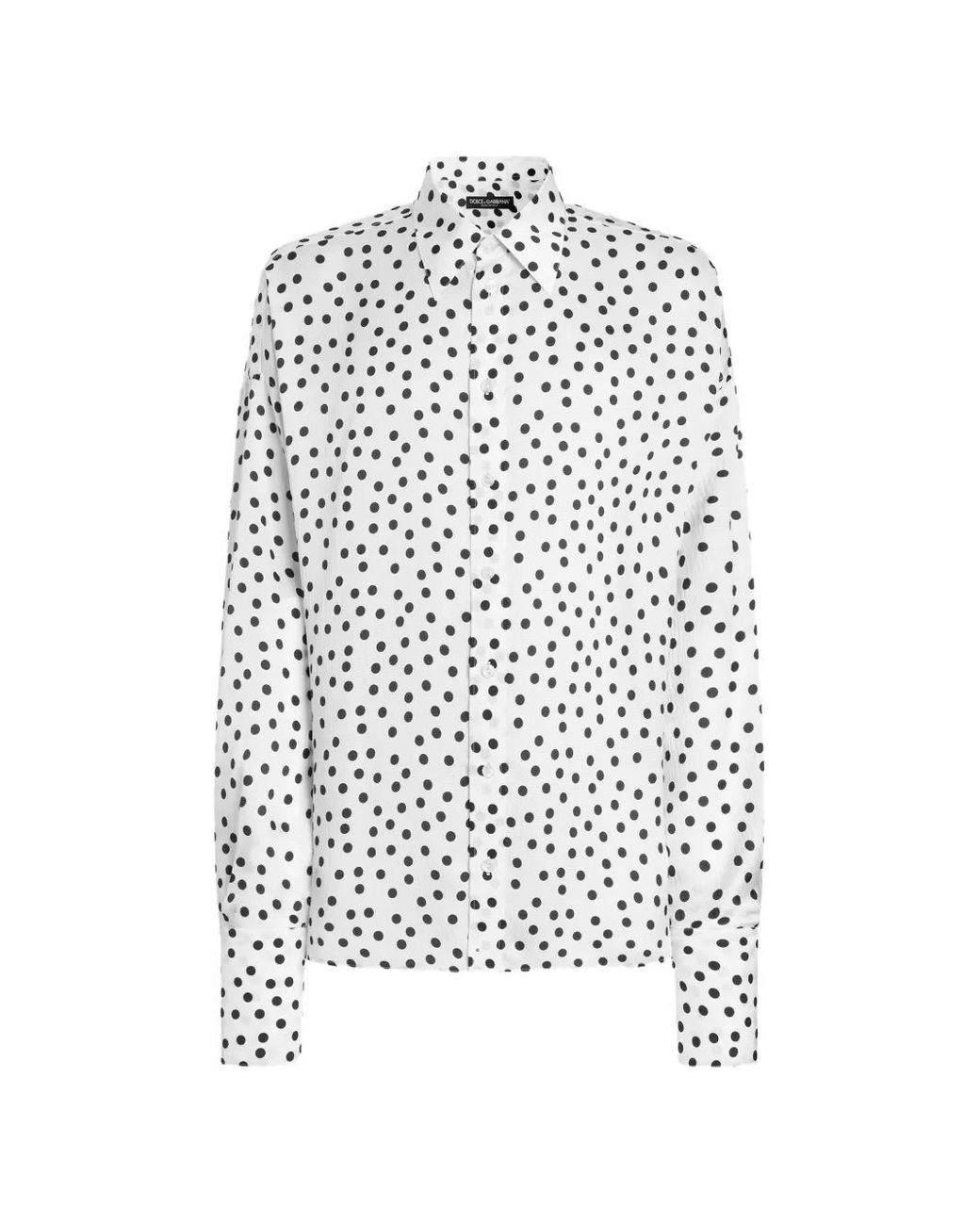 Dolce & Gabbana White Chemise Boutonnée À Pois for men
