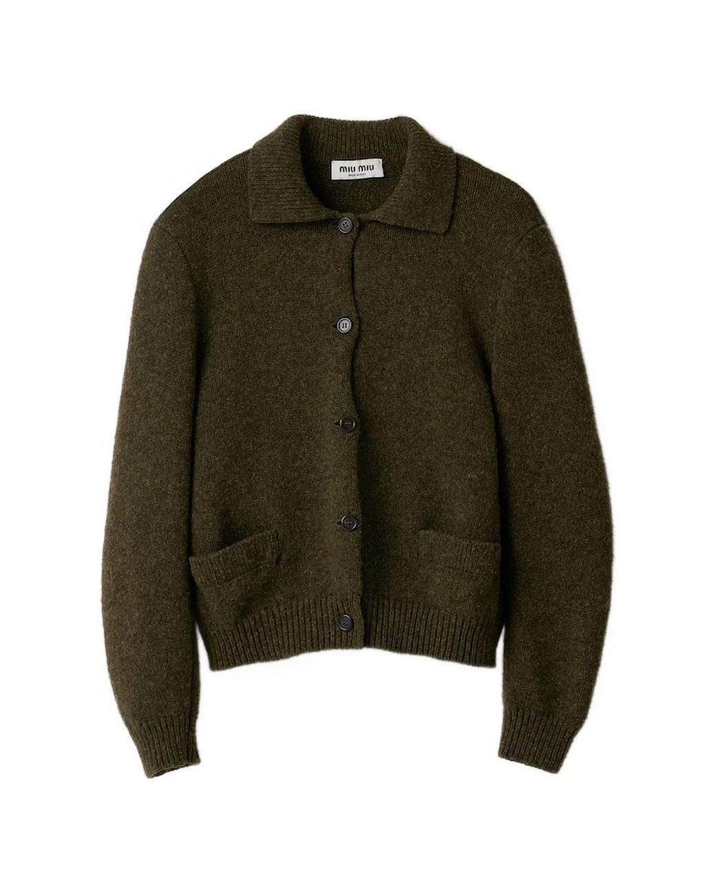 Miu Miu Green Wool Cardigan