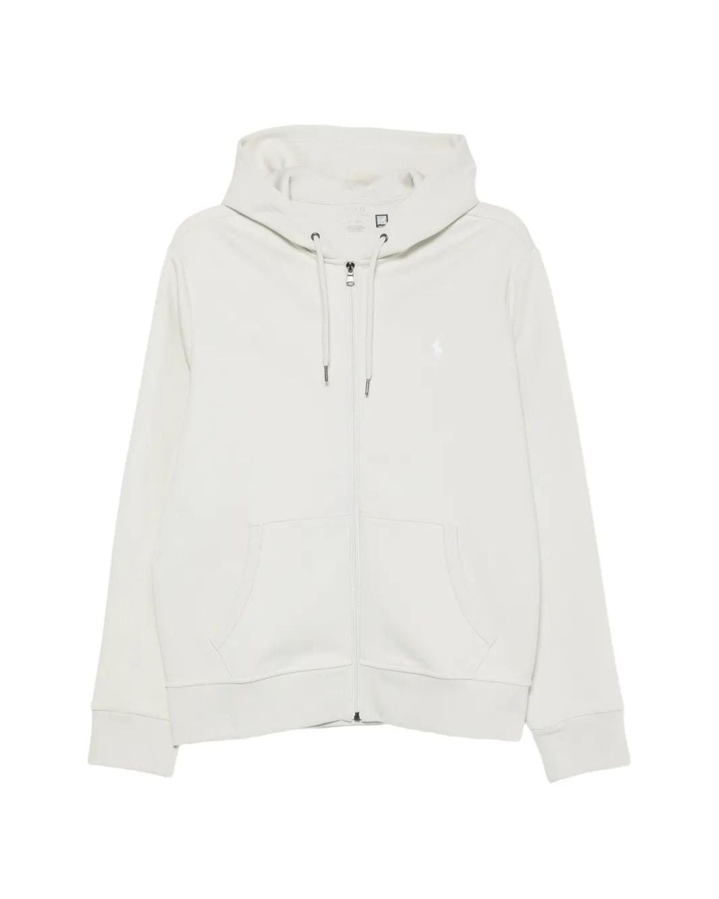 Polo Ralph Lauren White Logo-Embroidery Zip-Up Hoodie for men