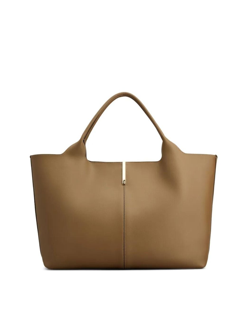 Tod's Brown Logo Engraved Medium Shopping Bag