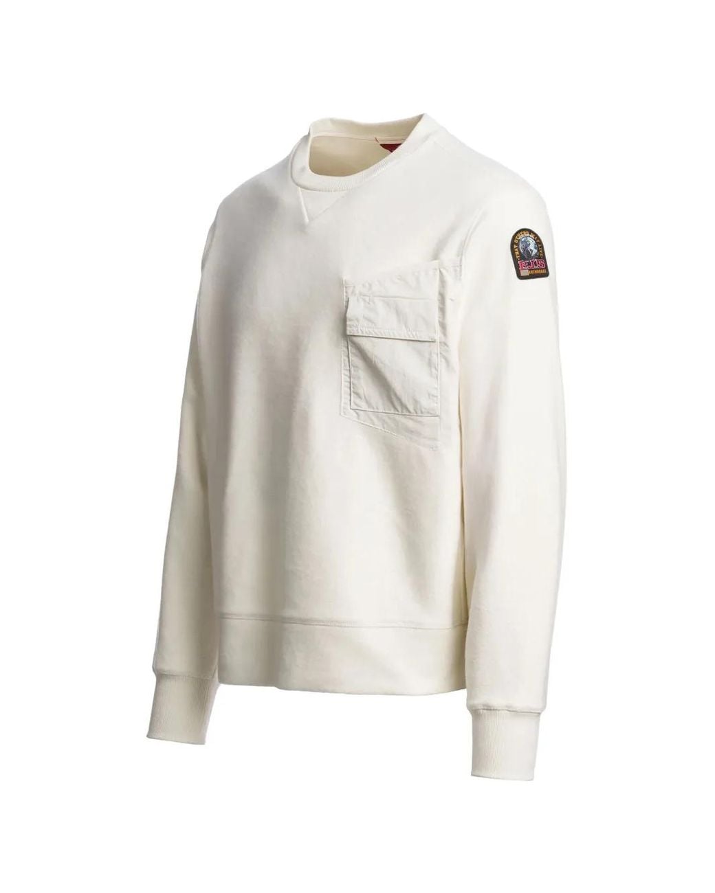 Parajumpers White Pernhos Logo-Patch Chest-Pocket Sweater for men
