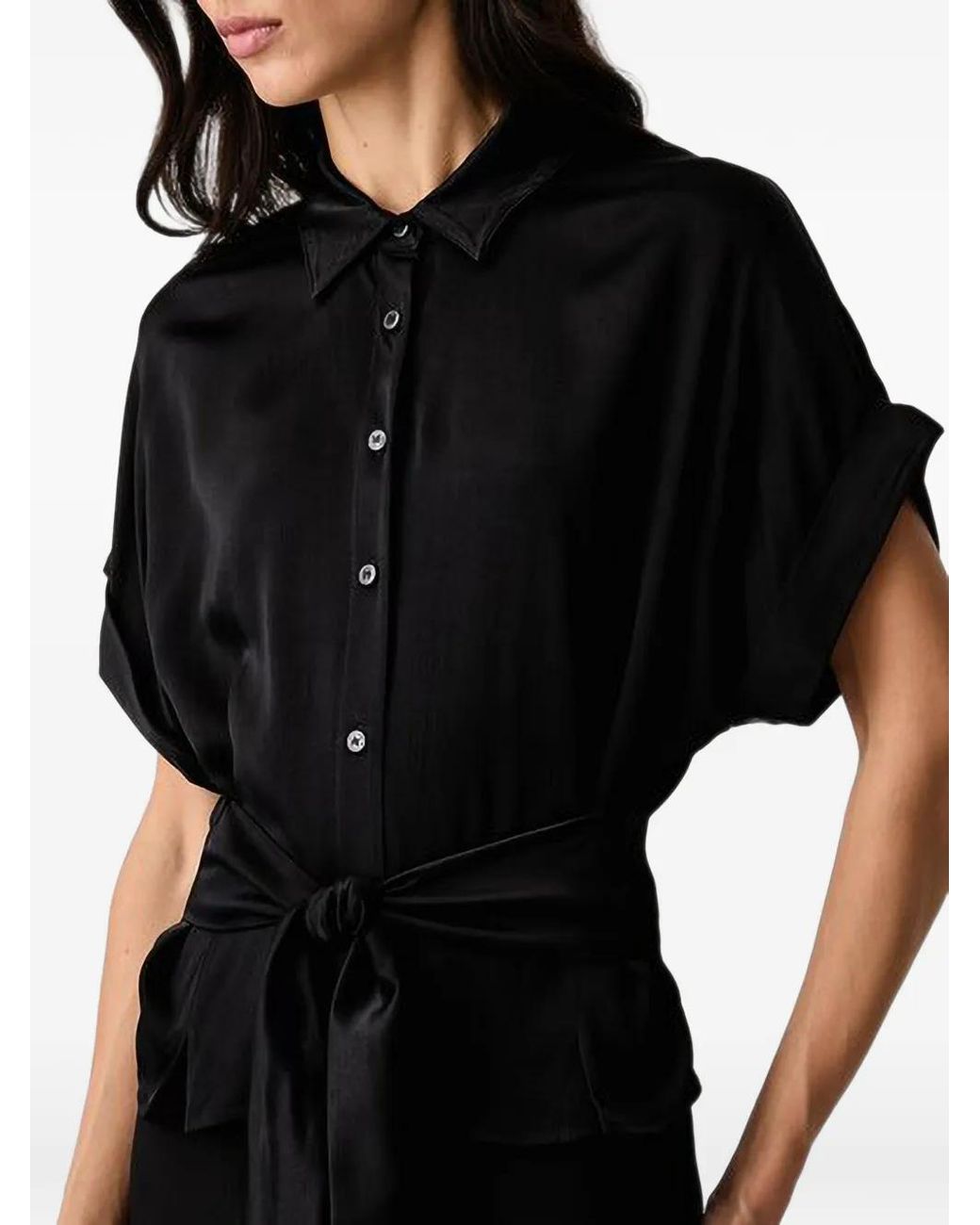 Camisa Con Cinturón Guess de color Black