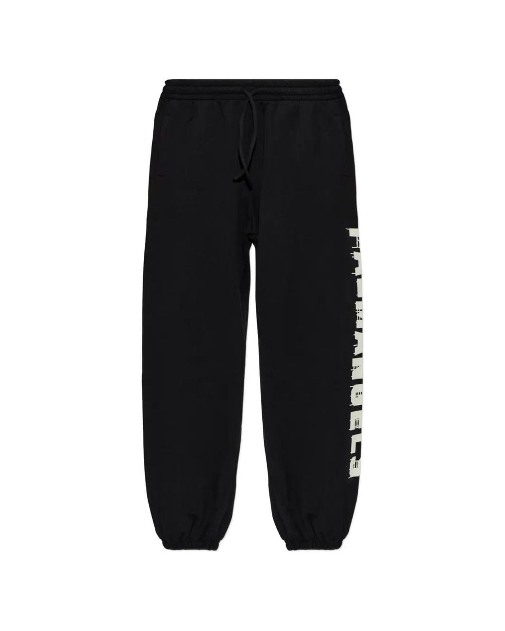 Palm Angels Black Logo-Print Track Pants for men