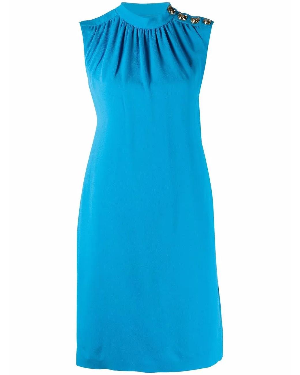 Moschino Blue Ruched Shift Dress