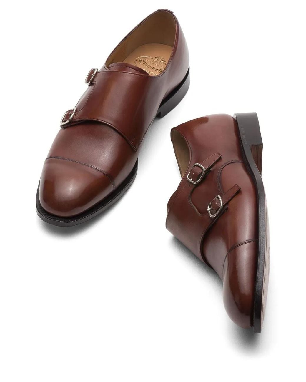 Church's Brown Cowes Leather Monk Shoes for men