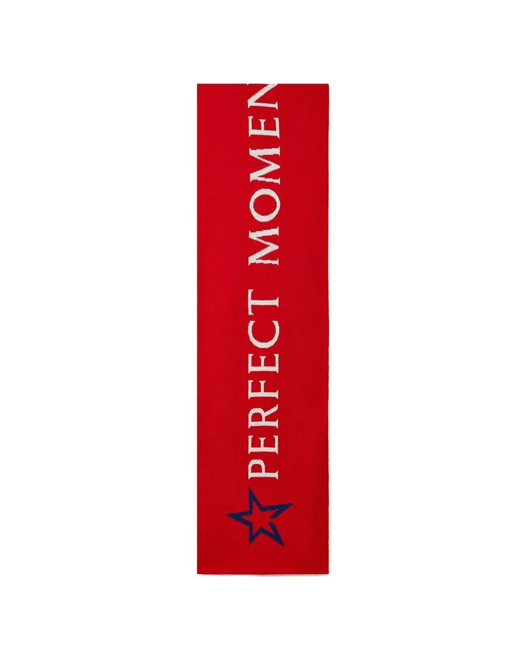 Perfect Moment Red Wool North-Star-Logo Scarf