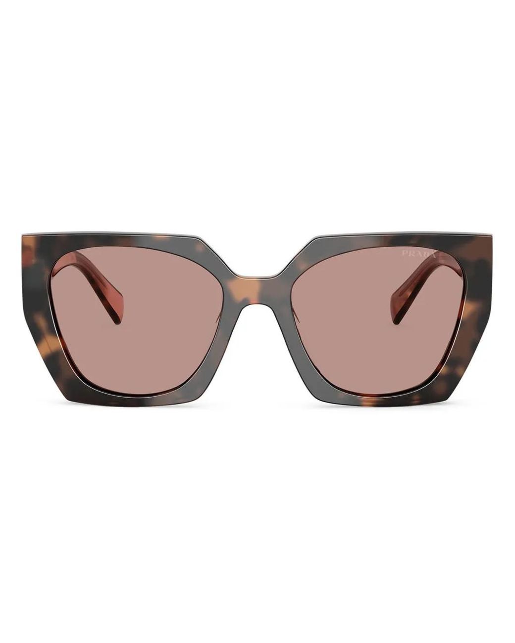 Prada Brown Geometric-Frame Sunglasses