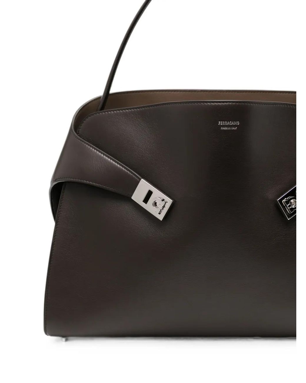 Ferragamo Black Hug Soft Bicolor Shoulder Bag (L)