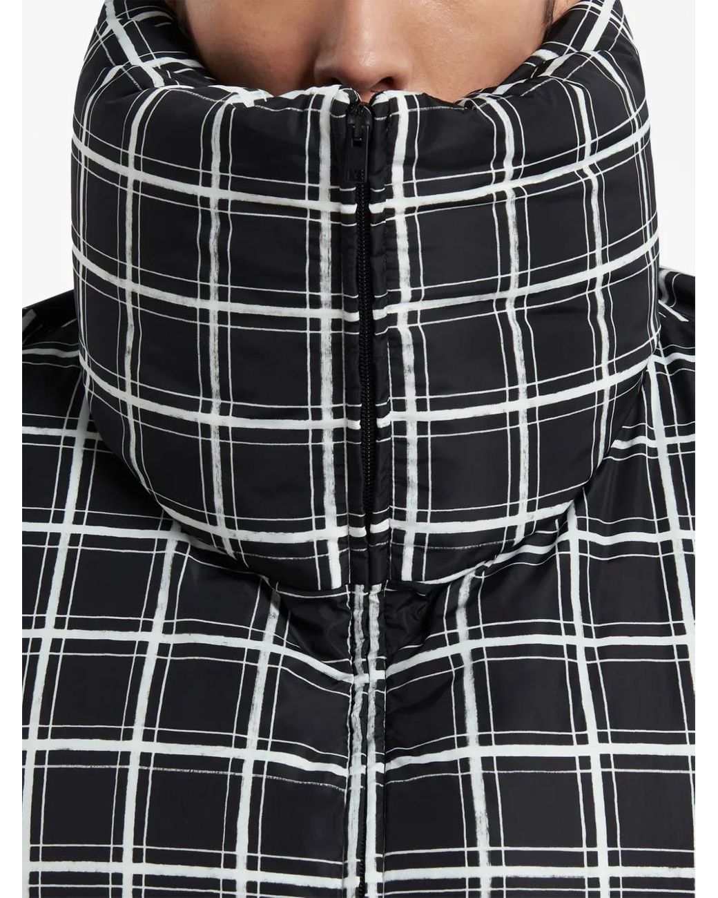 Marni Black Checked Oversized Down Jacket for men