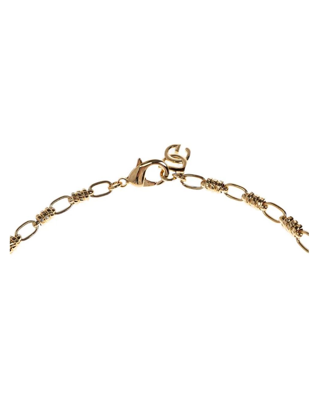 Dolce & Gabbana White Watch-Pendant Crystal-Embellished Necklace for men