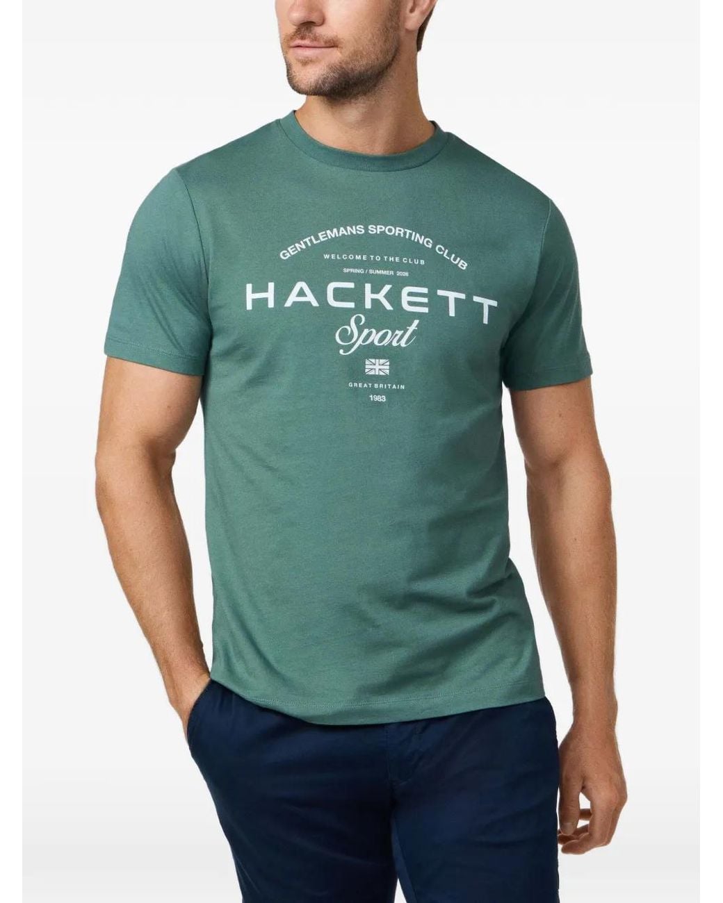 Hackett Green Logo-Print T-Shirt for men