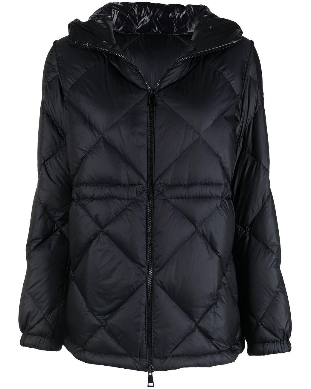 Moncler Diamondquilt Zipup Puffer Jacket in Black Lyst
