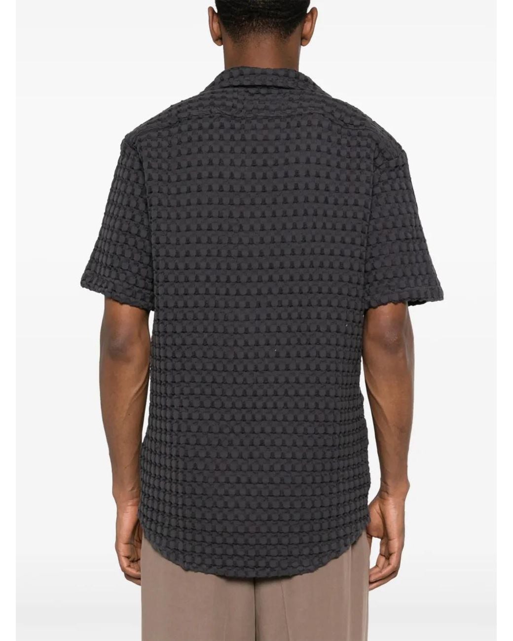 Oas Black Cuba Camp-Collar Shirt for men