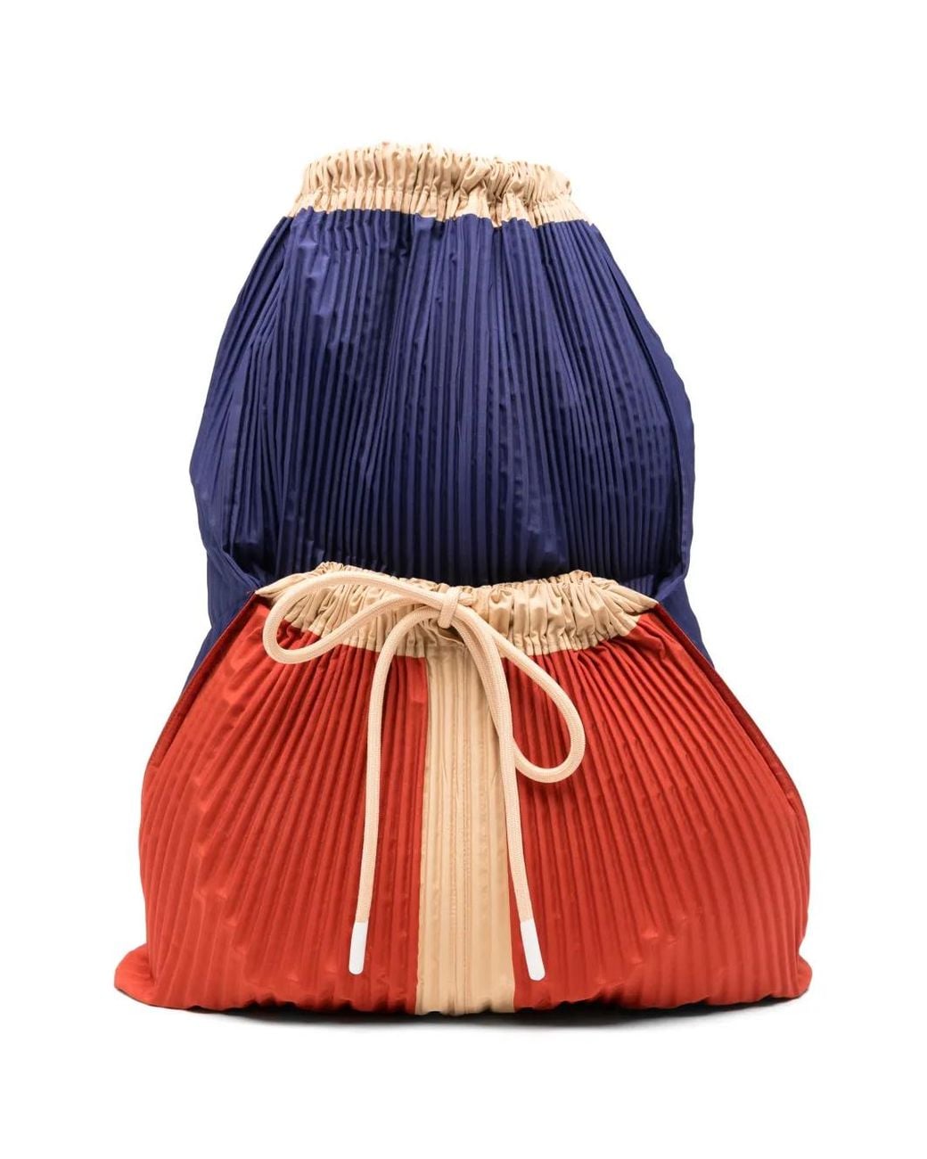 MULTITUDES BAGS Blue Plissé-Detail Drawstring Backpack