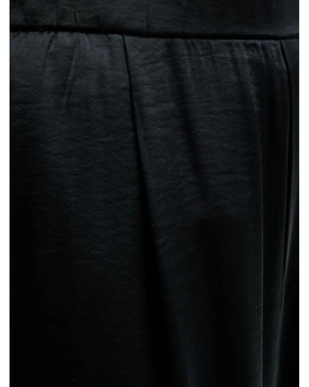 Ouí Black Satin-Finish Wide-Leg Palazzo Pants