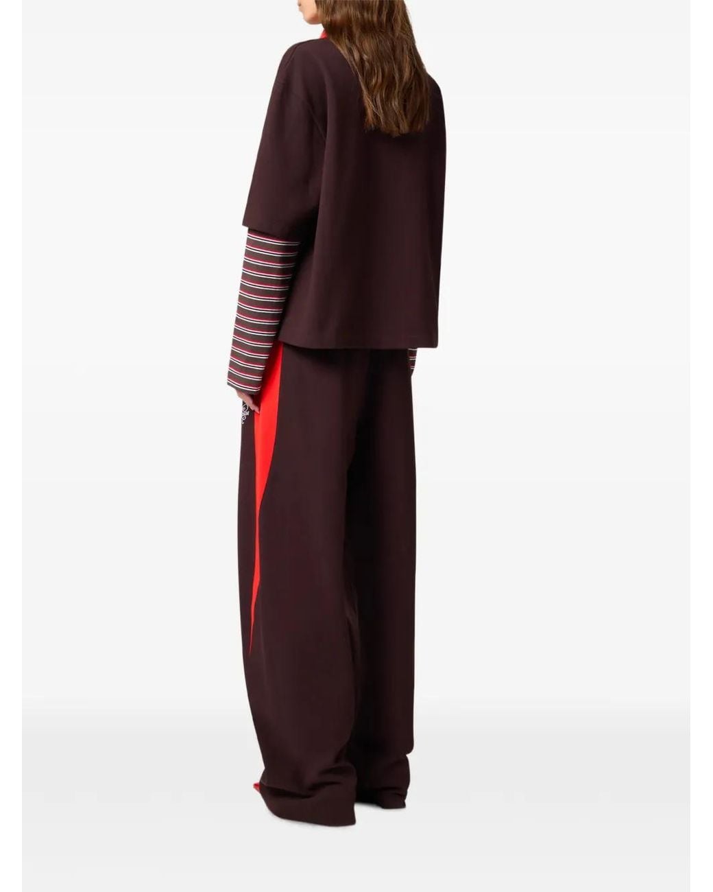 MSGM Logo-Embroidered Contrast-Panel Track Pants