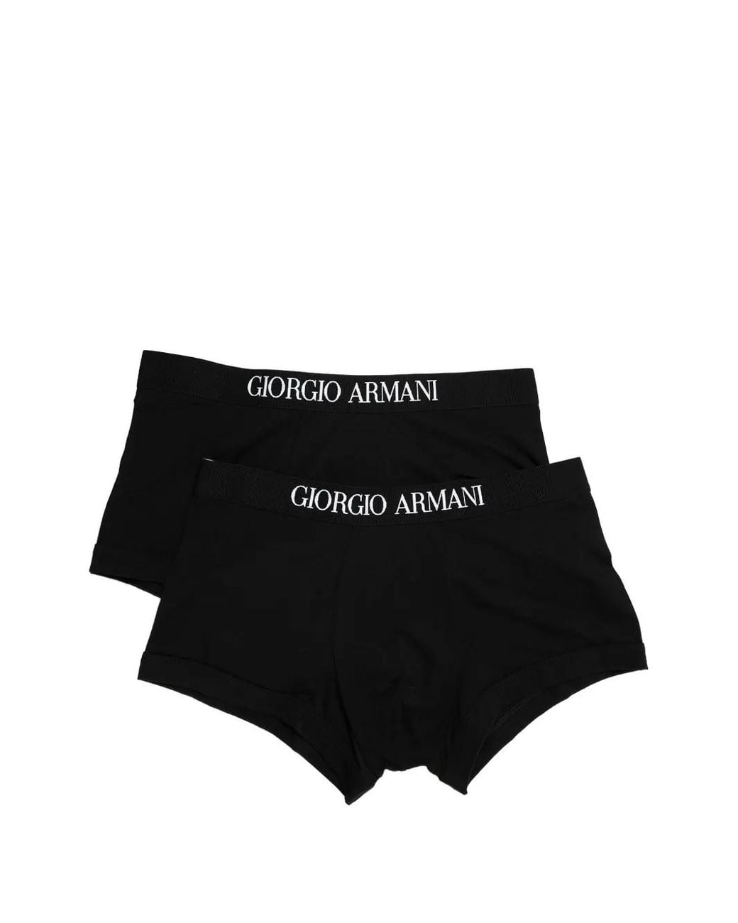 Giorgio Armani Black Logo-Waistband Boxers Pack (Pack Of Two) for men
