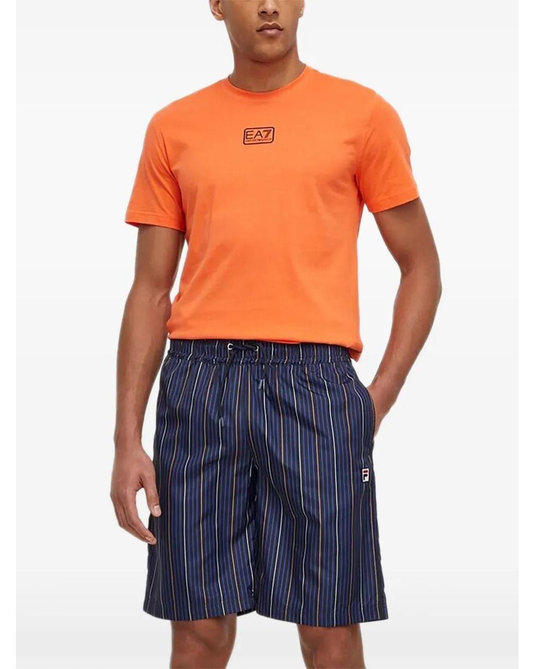 Fila Blue Striped Logo Shorts for men