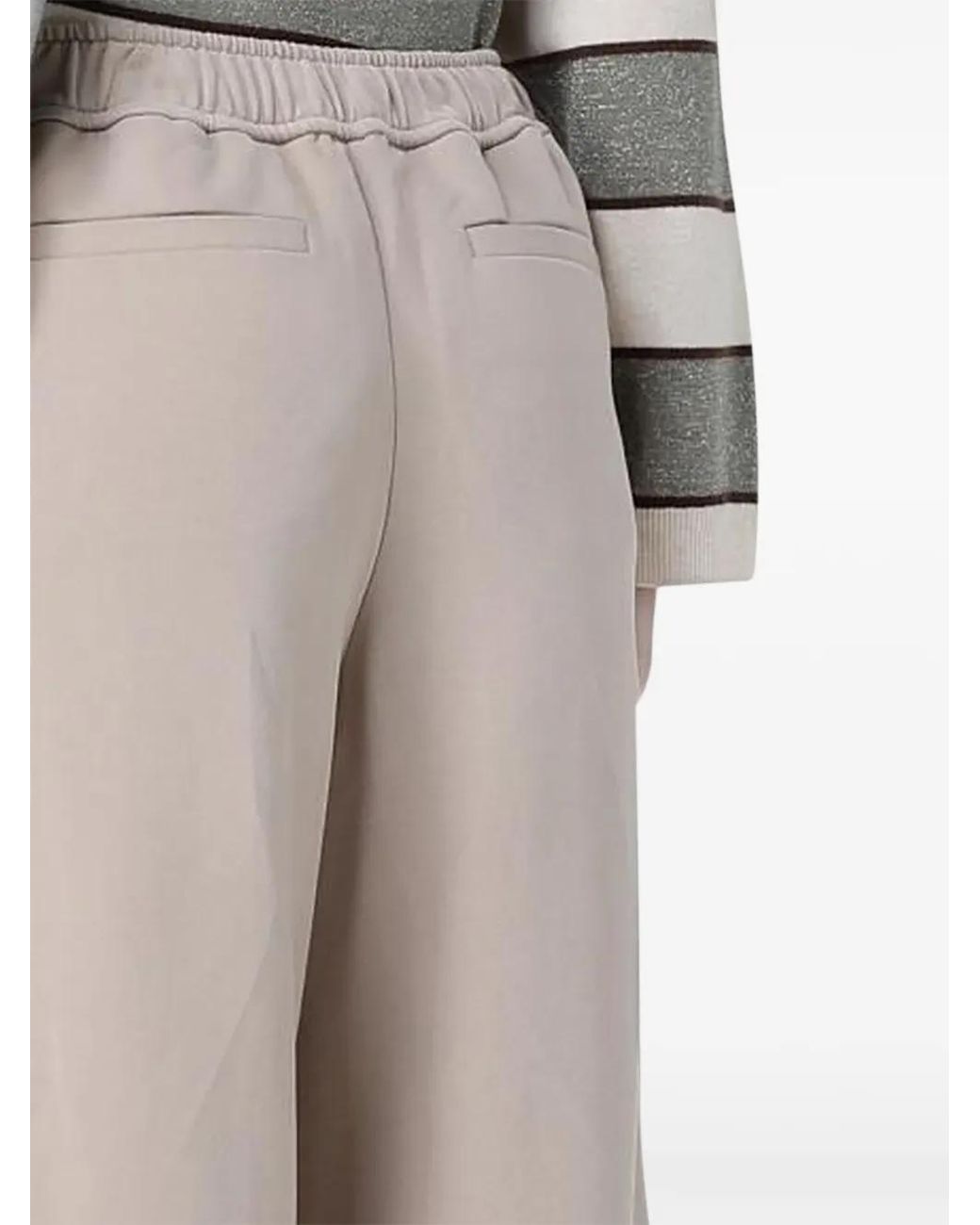 Brunello Cucinelli Natural Pantalon Ample À Lien De Resserrage