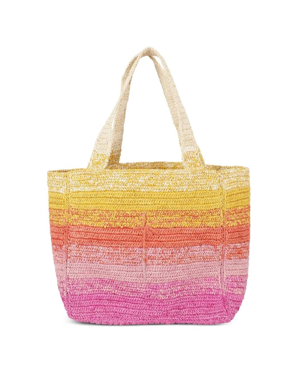 Manebí Pink Raffia Zuma Tote Bag
