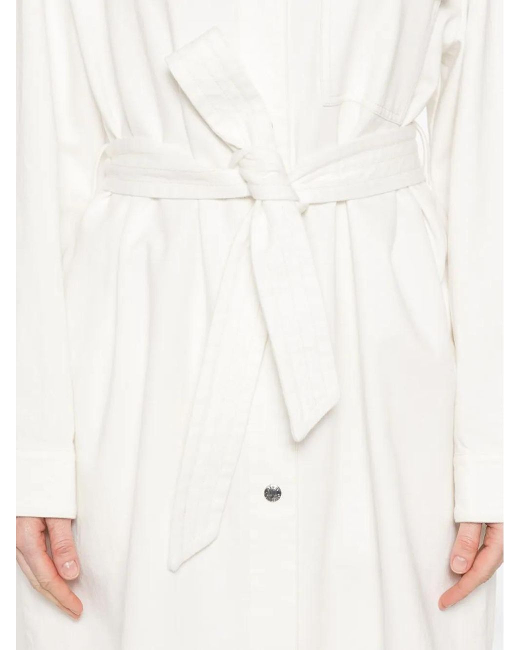 Yves Salomon White Denim Midi Dress