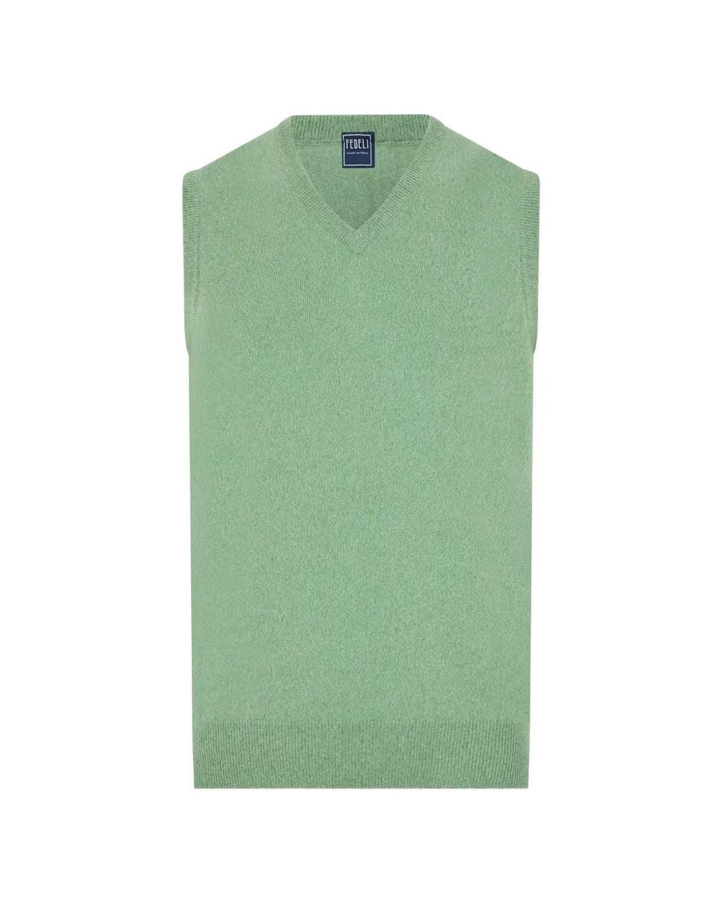 Chaleco Con Cuello En V Fedeli de hombre de color Green
