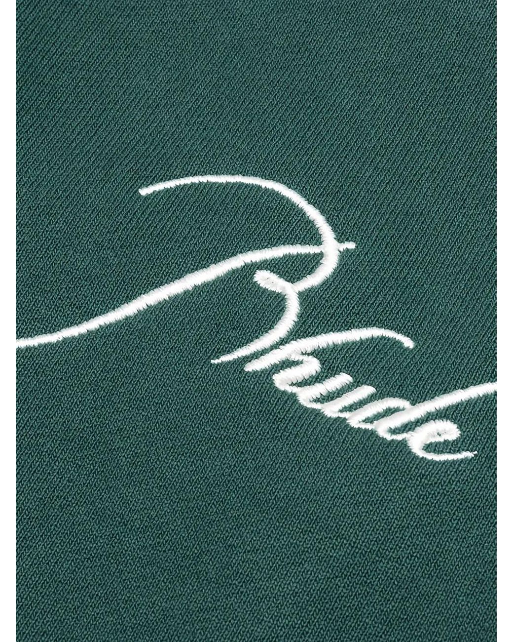 Rhude Green Terry Embroidered Drawstring Track Pants for men
