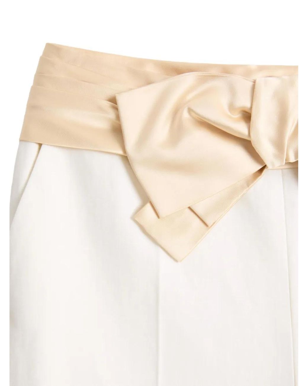 Valentino Garavani White Diagonal Cotton Linen Pants