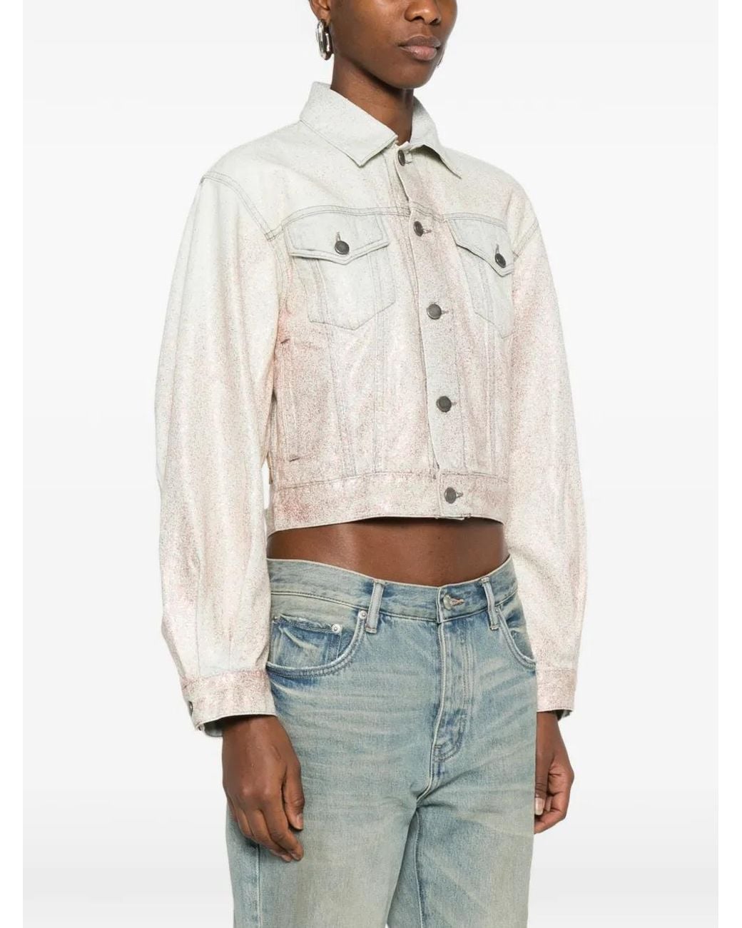 Haikure White Pocket Buttoned Jacket