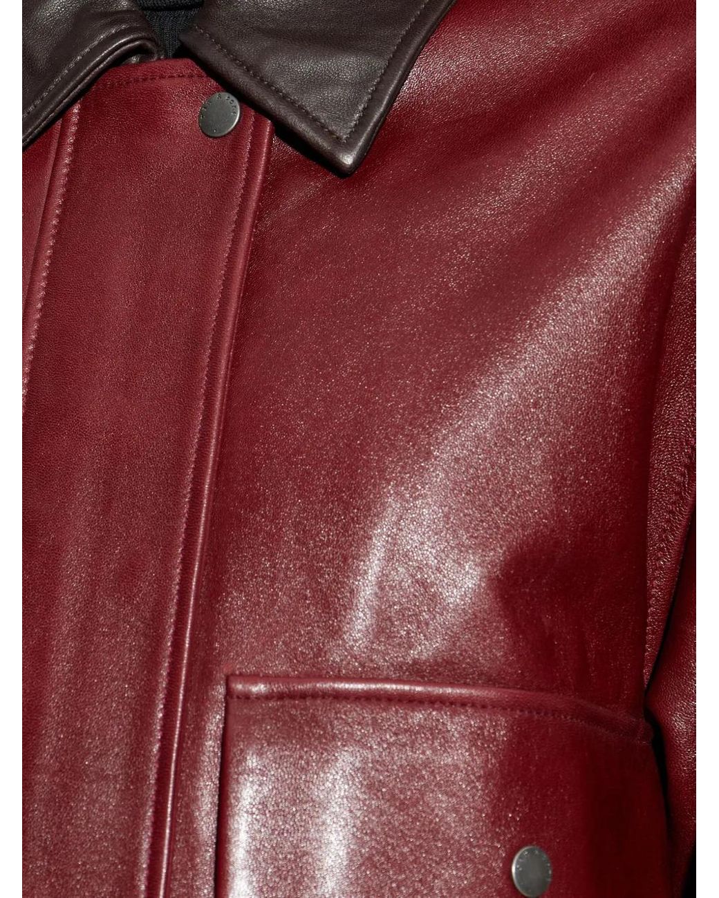 Rag & Bone Red Flap-Pocket Leather Jacket