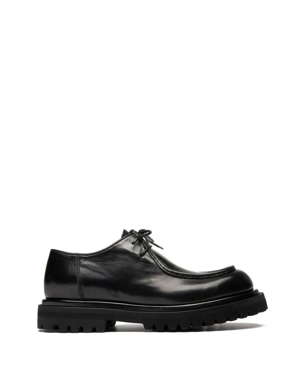 Officine Creative Black Lace-Up Derby Shoes for men