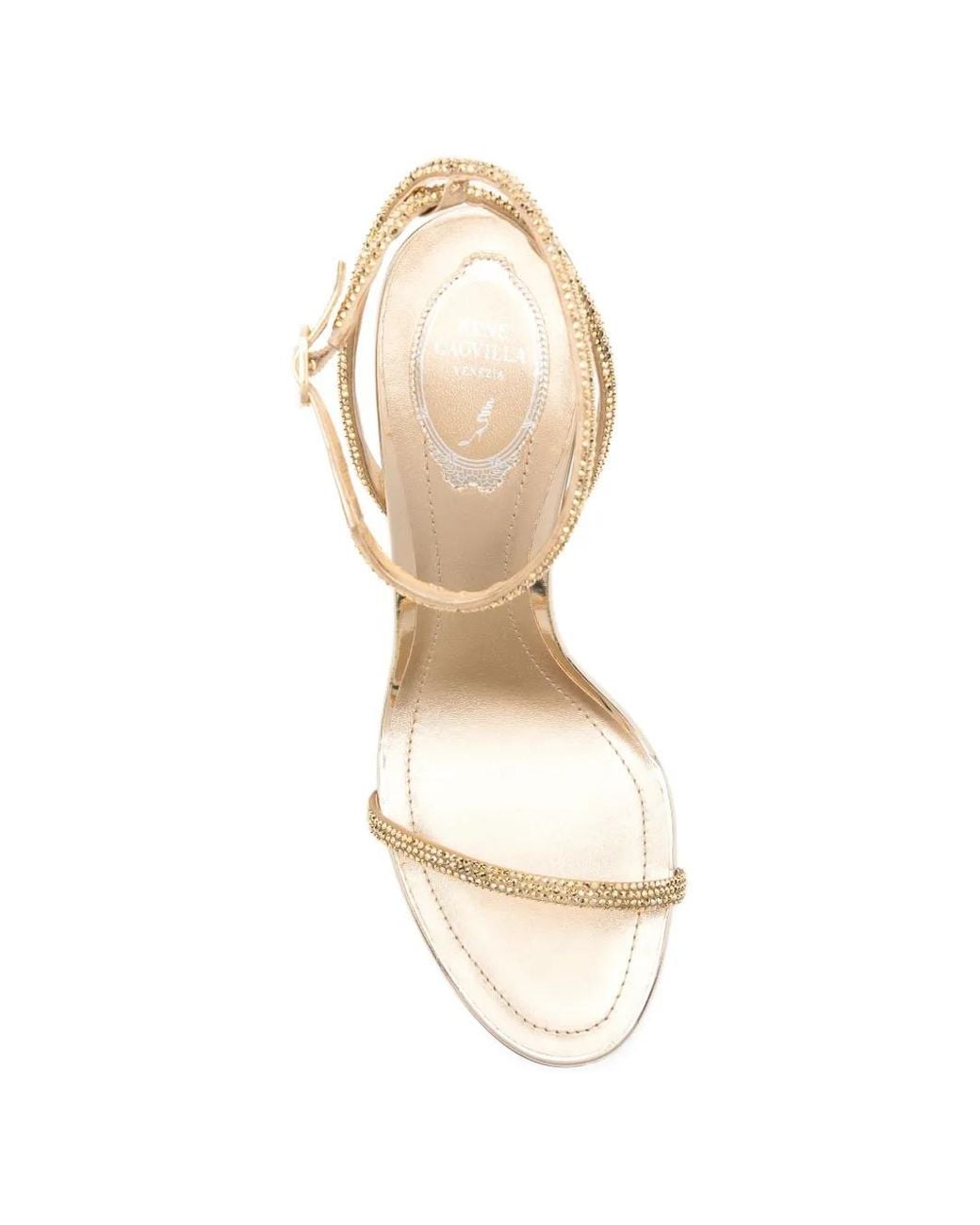 Rene Caovilla White Ellabrita Embellished-Strap Heeled Sandals
