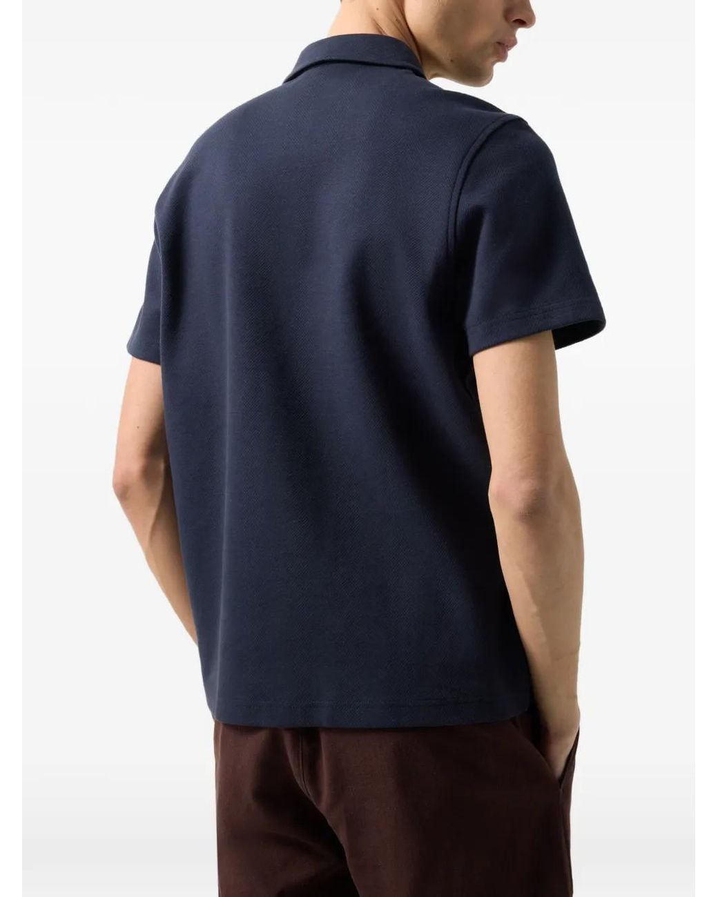 Bogner Blue Chevron-Structure Salvo Polo Shirt for men