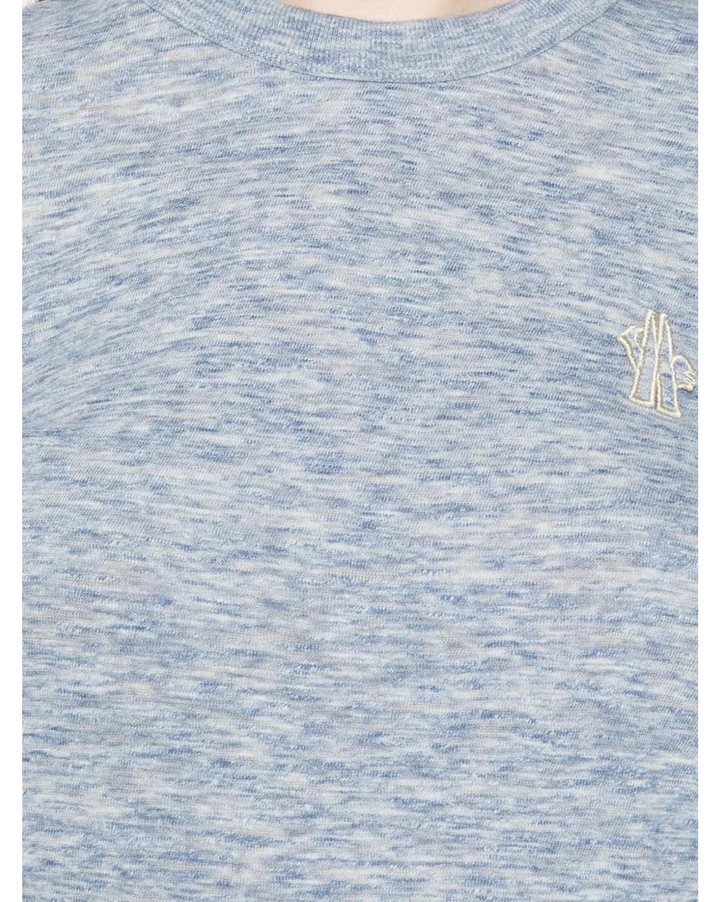 Moncler Blue Logo-Patch T-Shirt