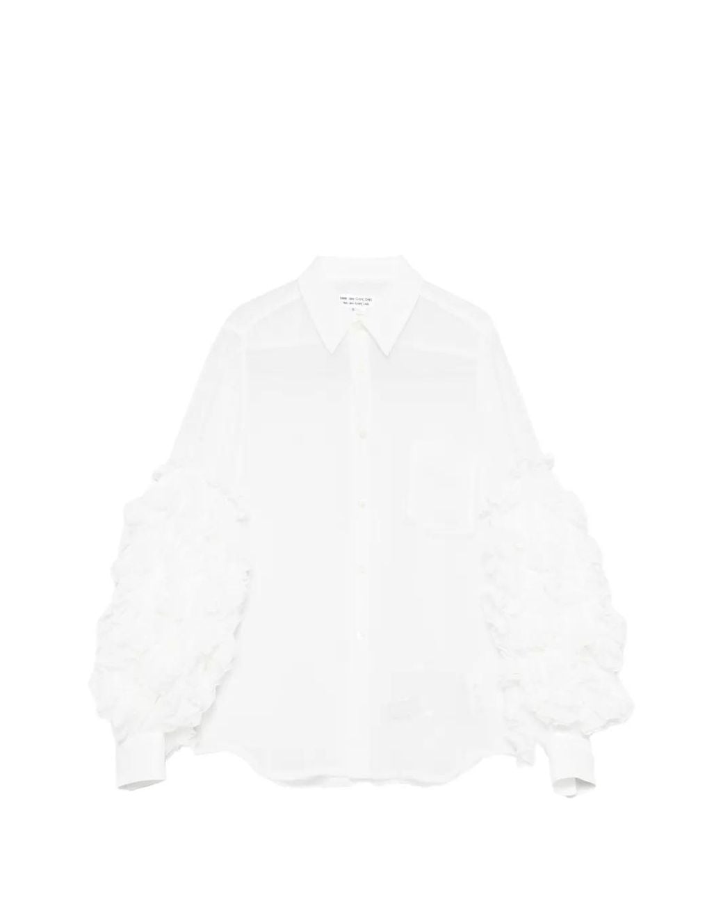 Comme des Garçons White Ruffled Sheer Blouse