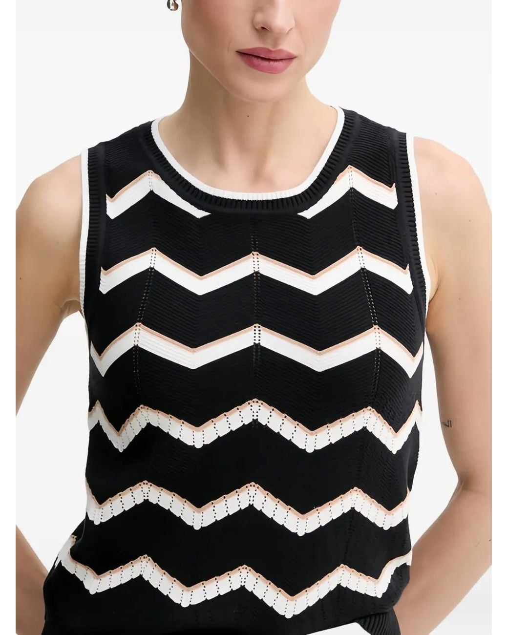 DKNY Black Haut En Maille Intarsia