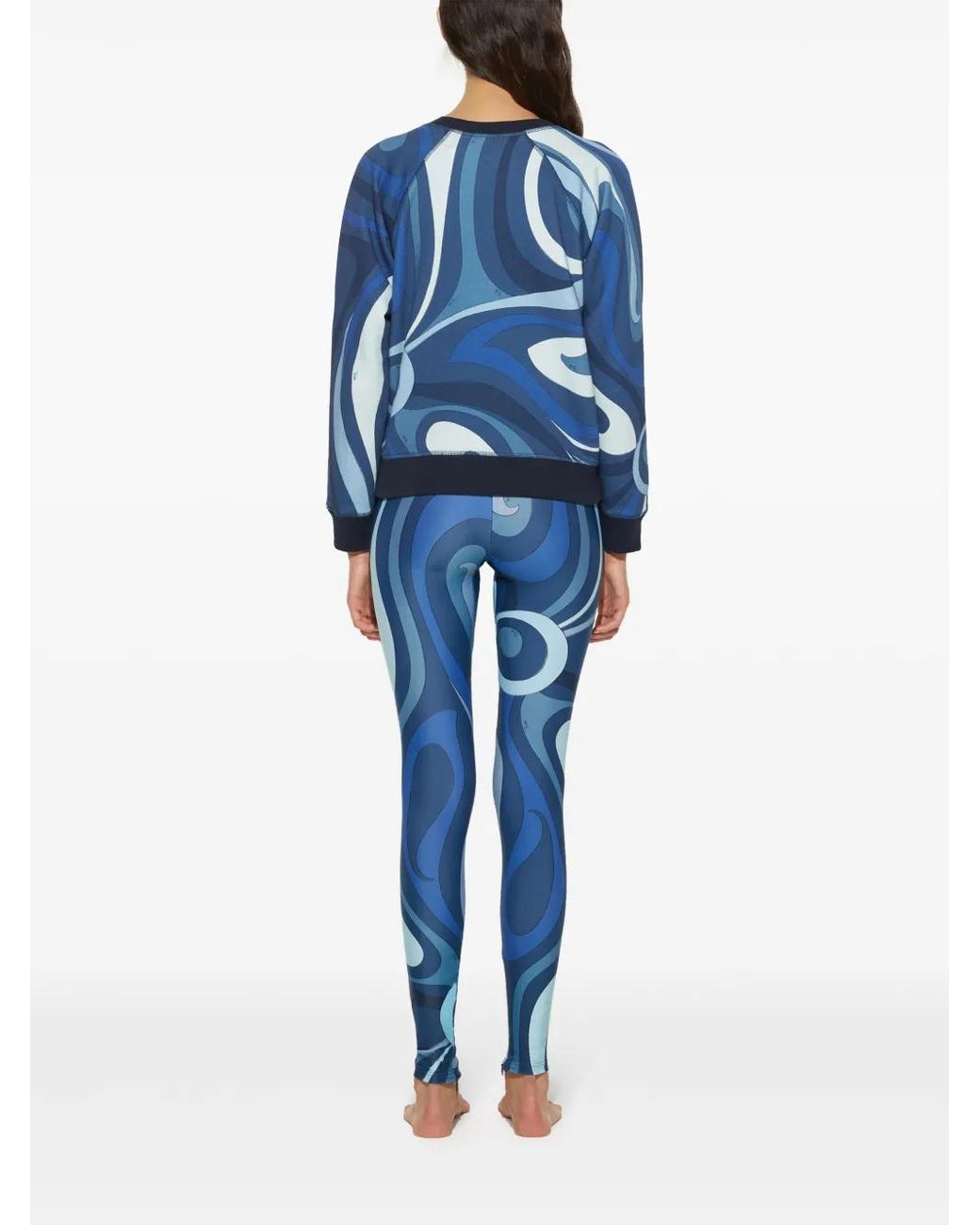 Emilio Pucci Blue Sweatshirt mit Marmo-Print