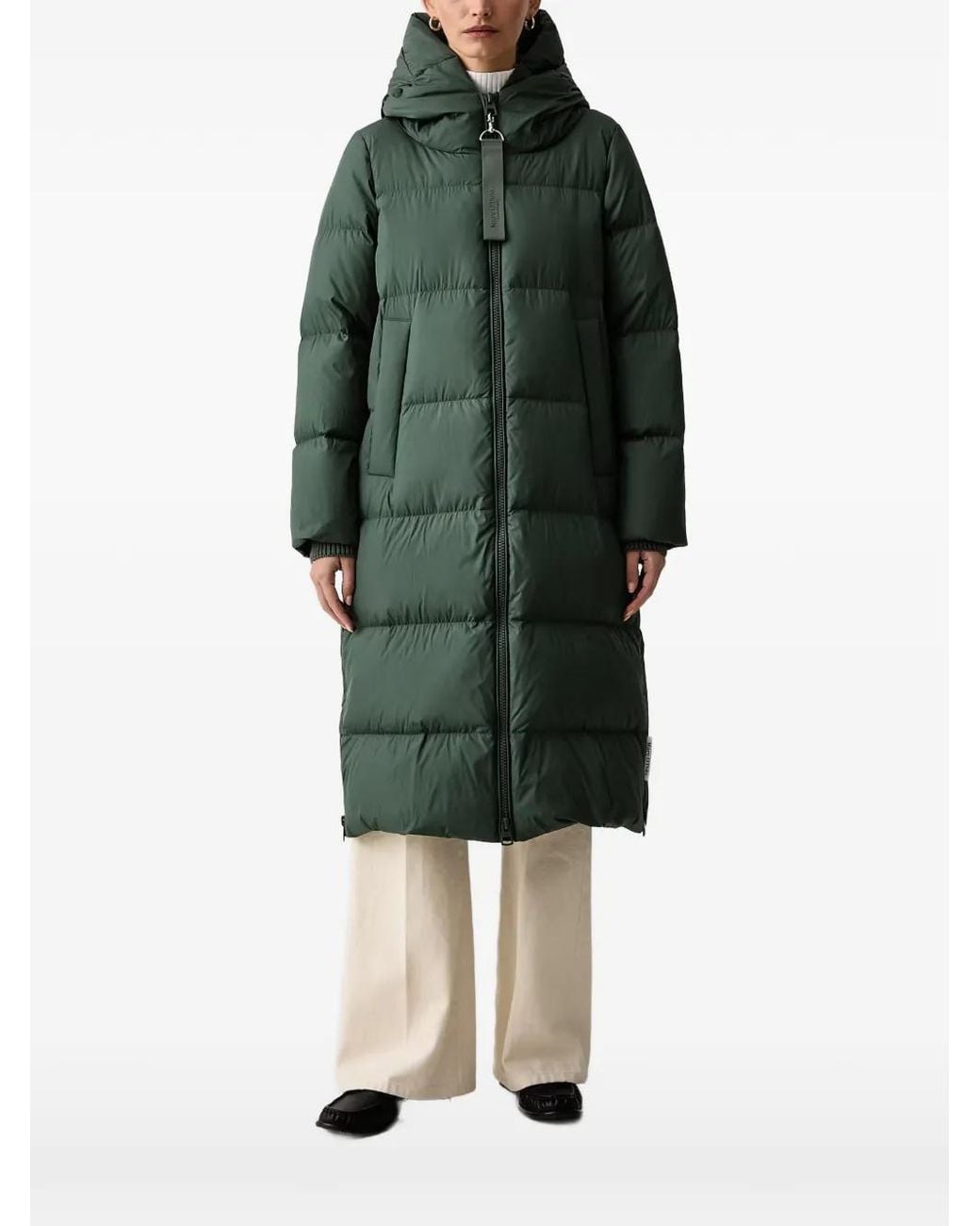 Marc O' Polo Green Quilted Hooded Oversized Coat