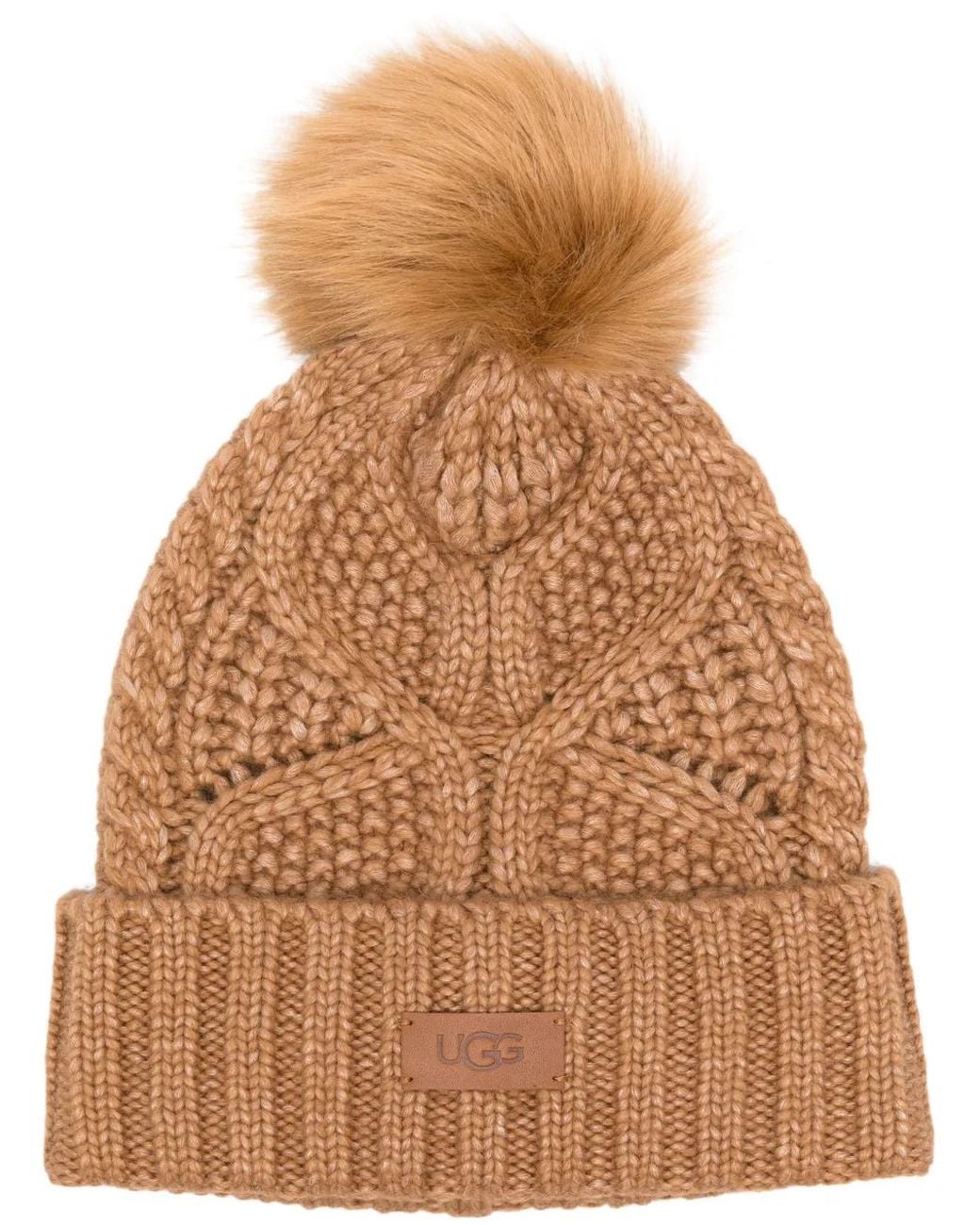 Ugg Brown Cable Pom Beanie