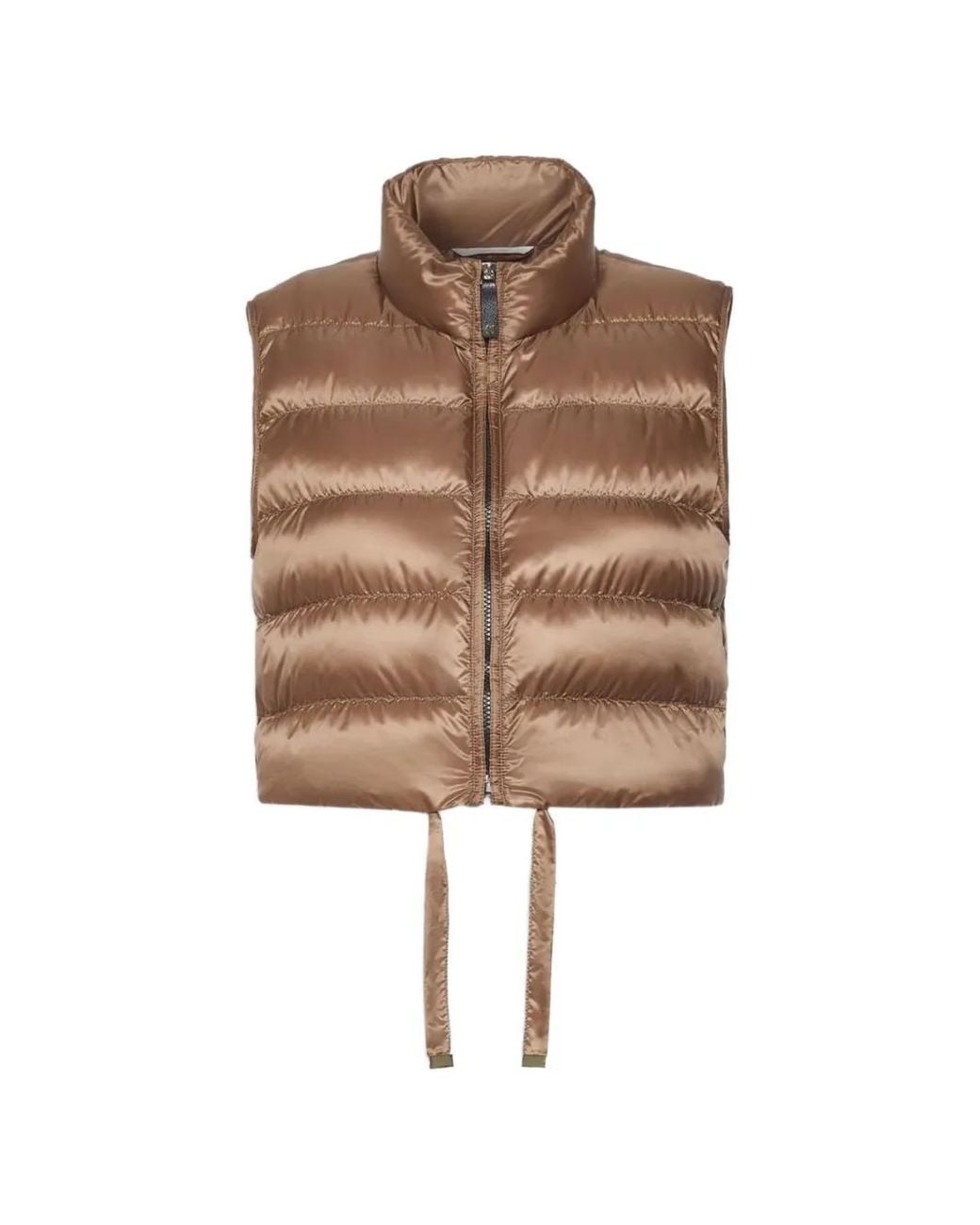 Max Mara Brown Padded Cropped Vest