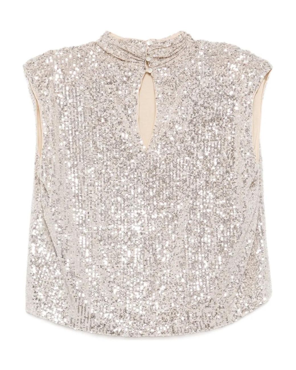 Karl Lagerfeld Natural Sequinned Blouse