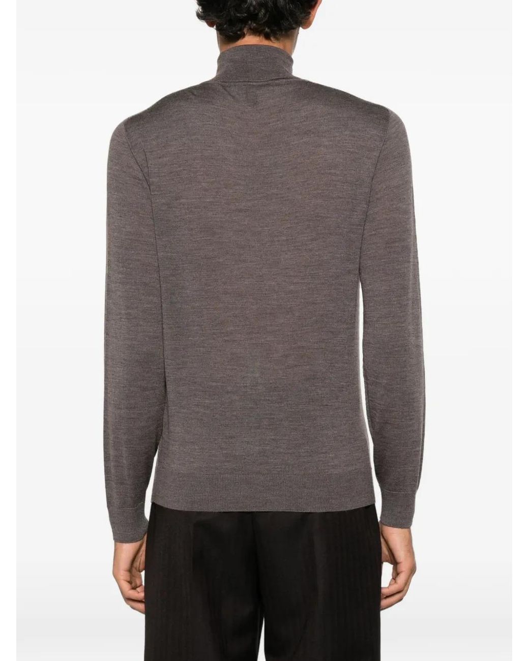 Canali Brown Roll-Neck Sweater for men