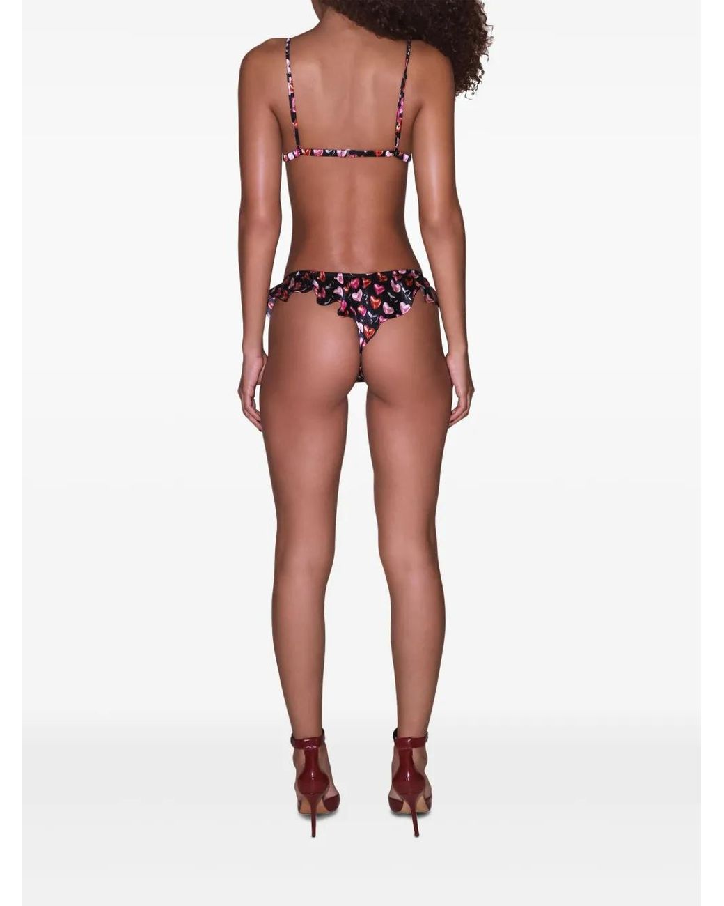 Fleur du Mal Red Luxe Flutter Thong