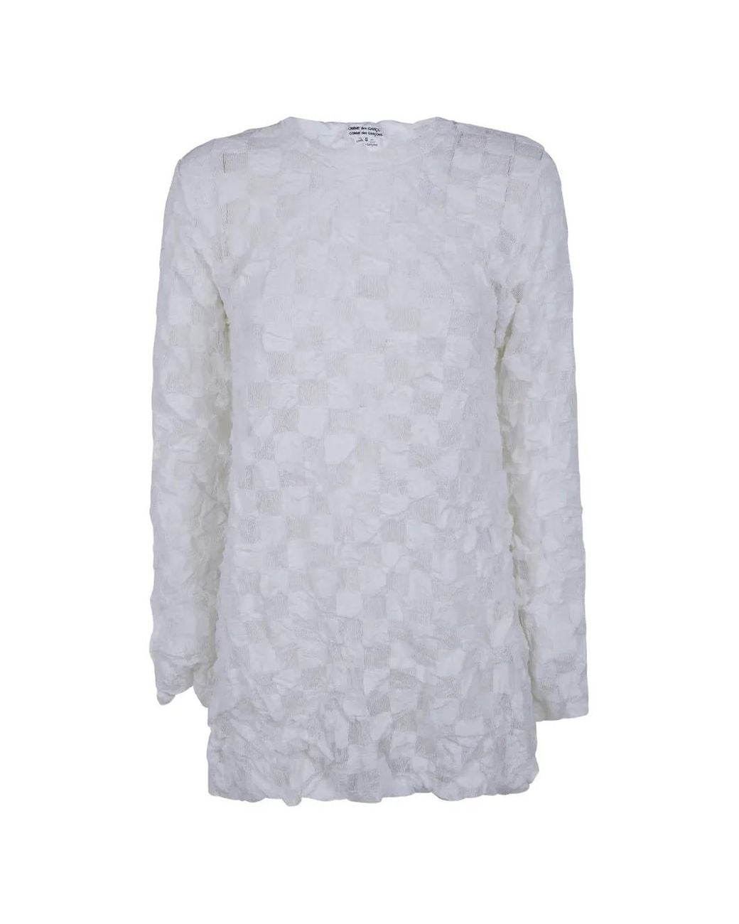 Comme des Garçons Gray Check-Pattern Textured Top