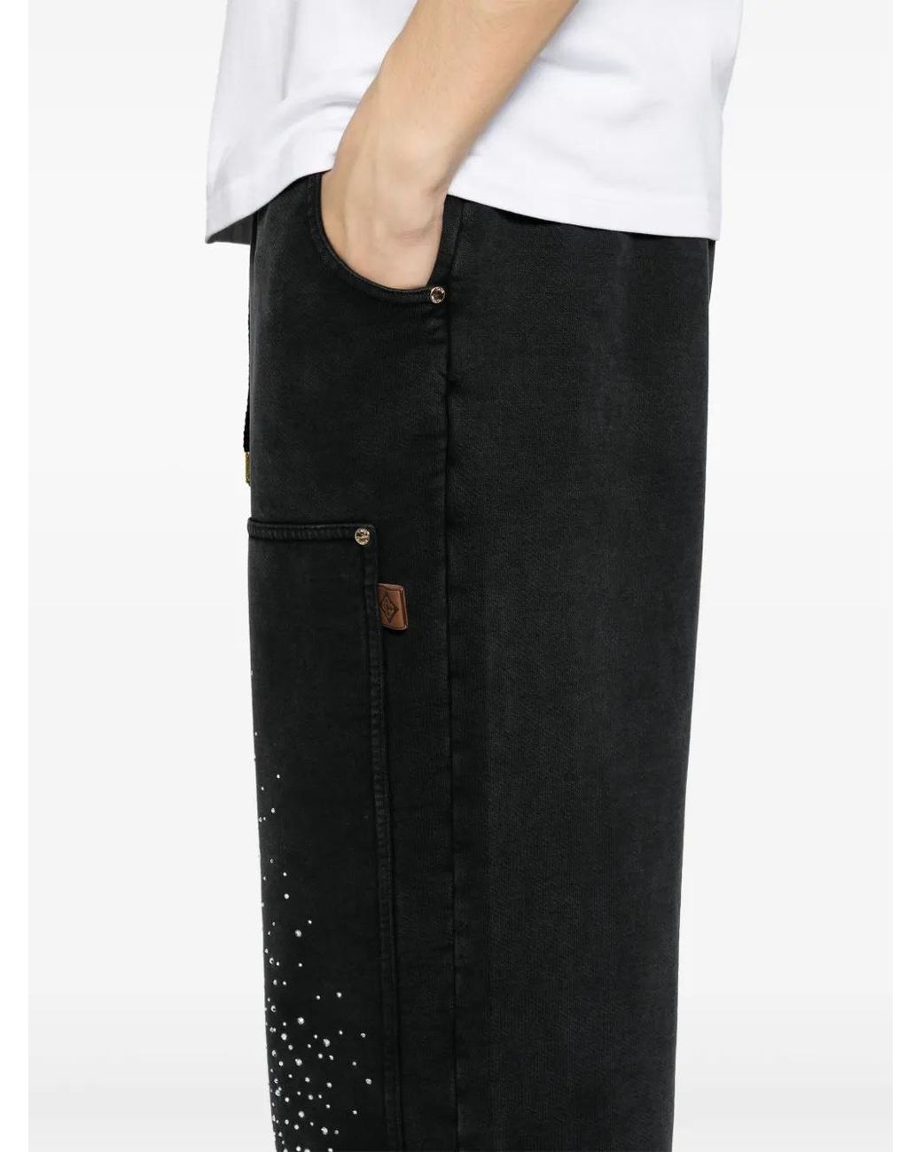 Casablanca Black La Premonition Crystal-Embellished Pants for men